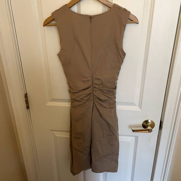 Reiss Tan Cocktail Dress Tan Tie Sz 0 - Picture 3 of 9